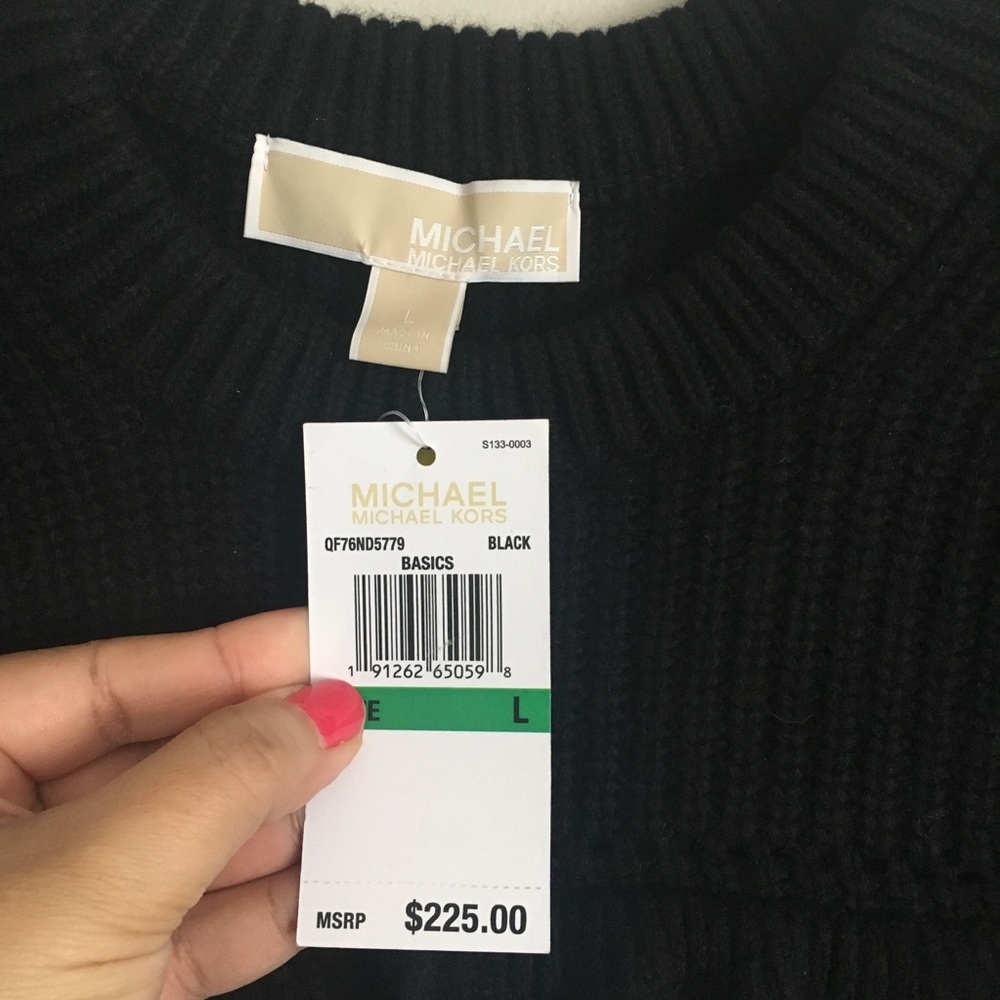 New MICHAEL Michael Kors Ruffle Black Sweater - Picture 5 of 8